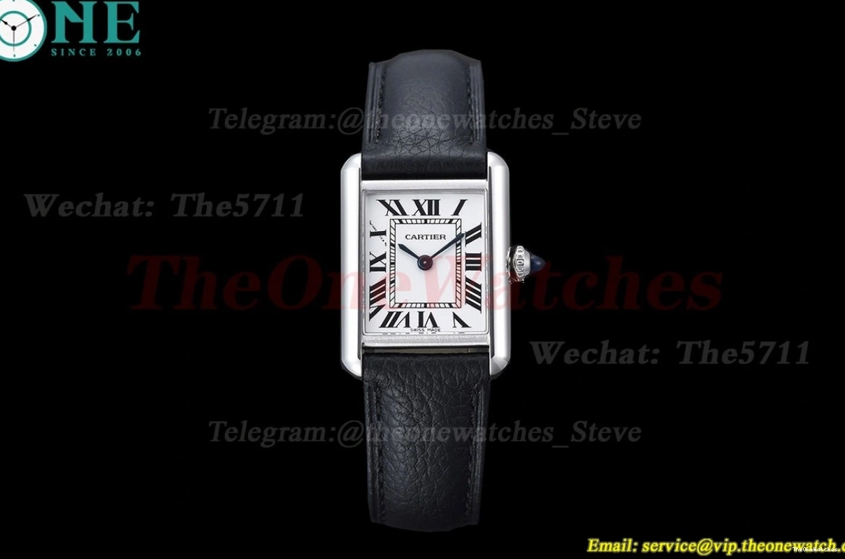 On dial Tank Quartz K11F White Must Strap Black Small 0430